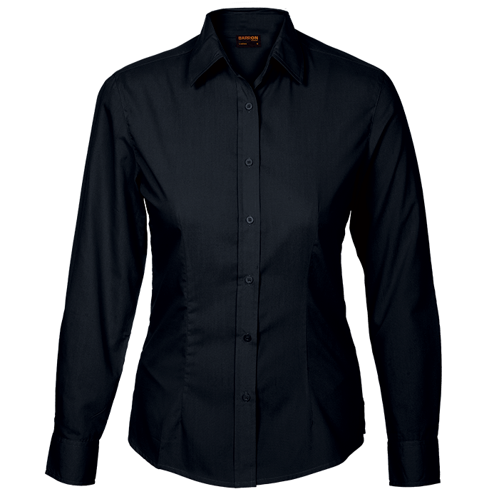 Basic Poly Cotton Blouse Long Sleeve Ladies - Barron