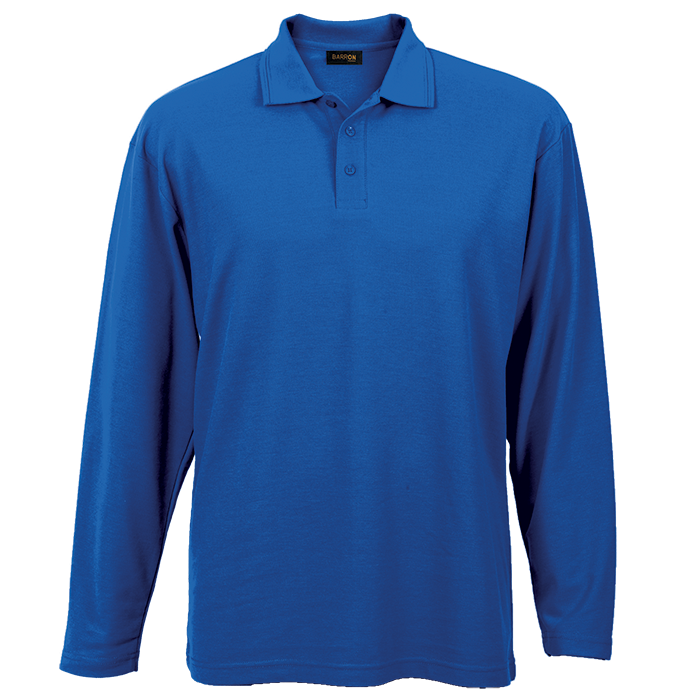 175g Pique Knit Long Sleeve Golfer Mens - Barron