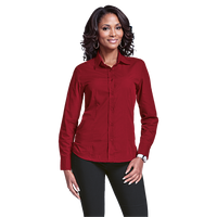 Basic Poly Cotton Blouse Long Sleeve Ladies - Barron