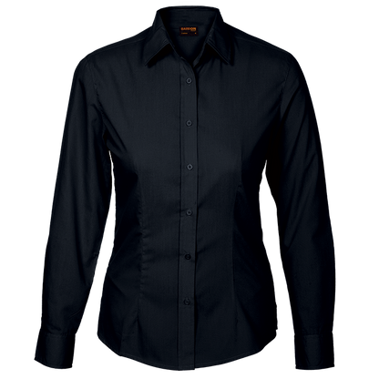 Basic Poly Cotton Blouse Long Sleeve Ladies - Barron
