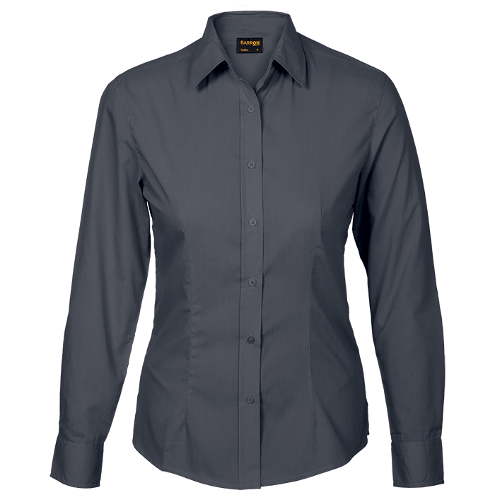 Basic Poly Cotton Blouse Long Sleeve Ladies - Barron