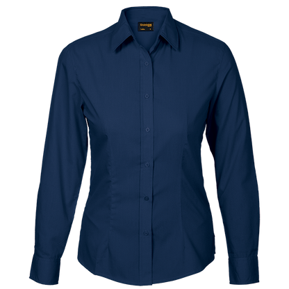 Basic Poly Cotton Blouse Long Sleeve Ladies - Barron