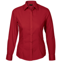 Basic Poly Cotton Blouse Long Sleeve Ladies - Barron