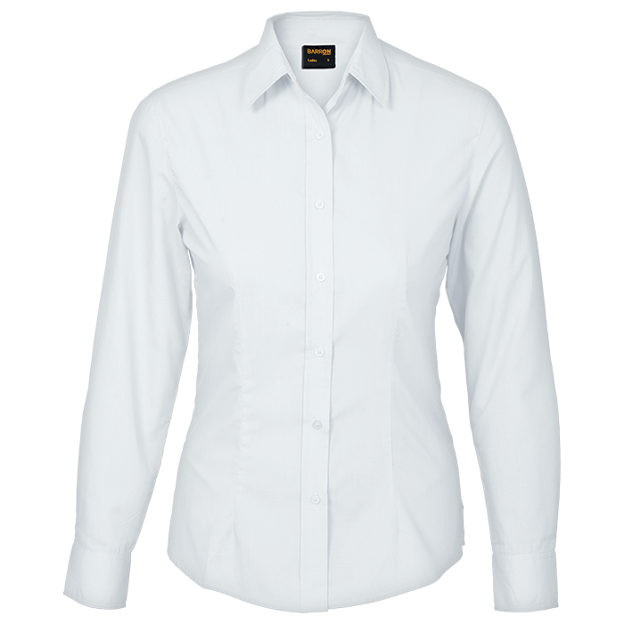Basic Poly Cotton Blouse Long Sleeve Ladies - Barron