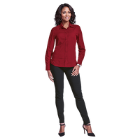 Basic Poly Cotton Blouse Long Sleeve Ladies - Barron