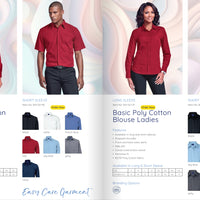 Basic Poly Cotton Blouse Long Sleeve Ladies - Barron