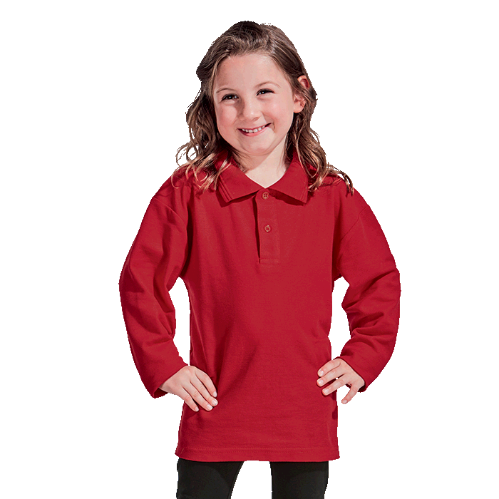 175g Pique Knit Long Sleeve Golfer Kiddies - Barron