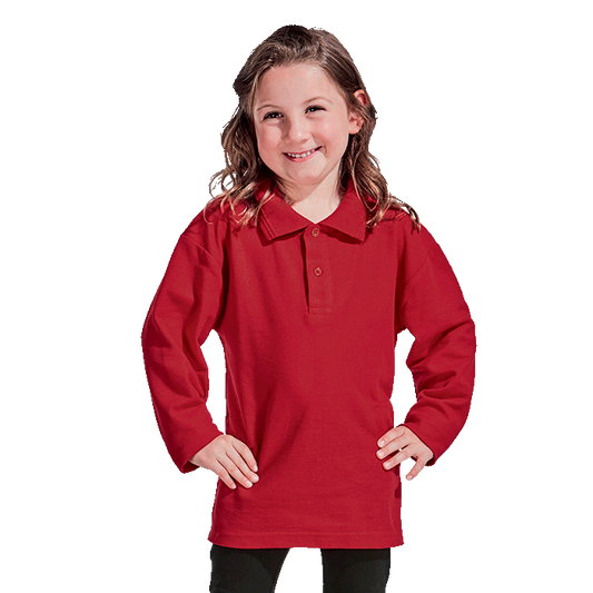175g Pique Knit Long Sleeve Golfer Kiddies - Barron