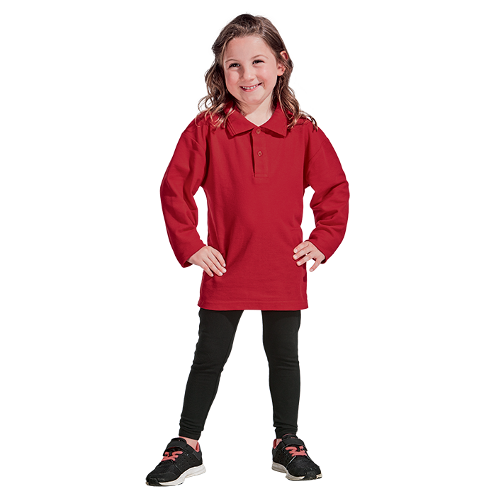 175g Pique Knit Long Sleeve Golfer Kiddies - Barron