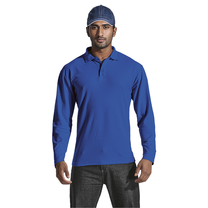 175g Pique Knit Long Sleeve Golfer Mens - Barron
