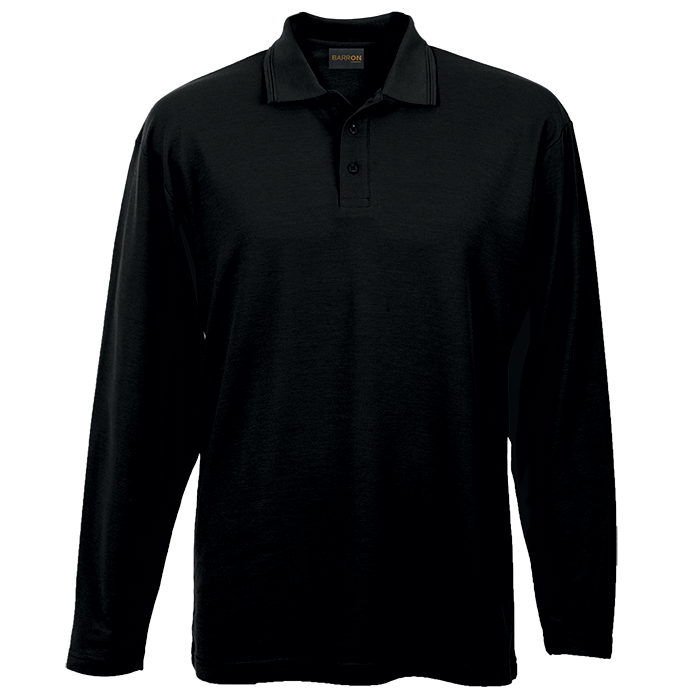 175g Pique Knit Long Sleeve Golfer Mens - Barron