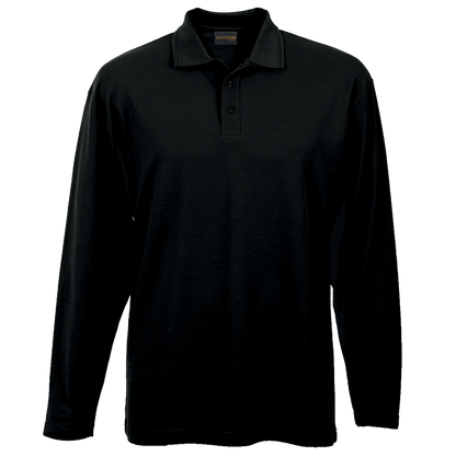 175g Pique Knit Long Sleeve Golfer Mens - Barron
