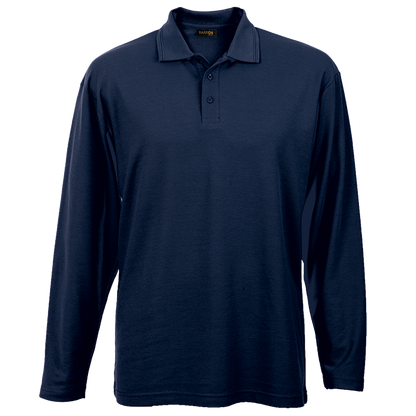 175g Pique Knit Long Sleeve Golfer Mens - Barron