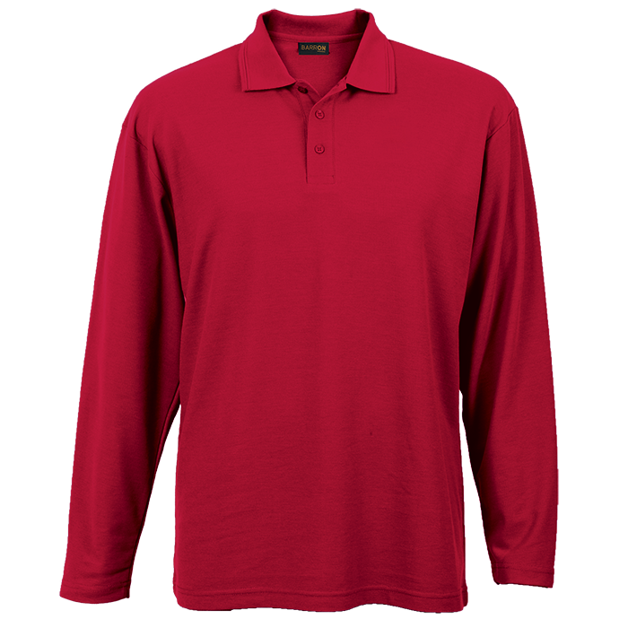 175g Pique Knit Long Sleeve Golfer Mens - Barron