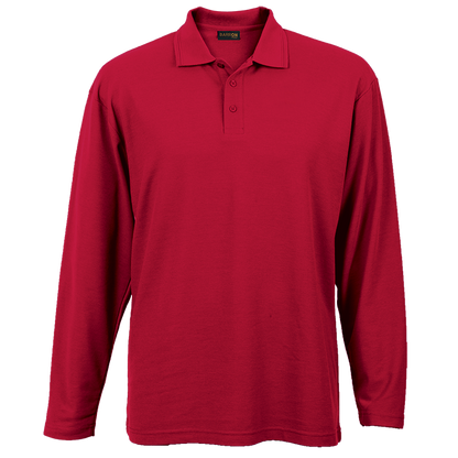 175g Pique Knit Long Sleeve Golfer Mens - Barron