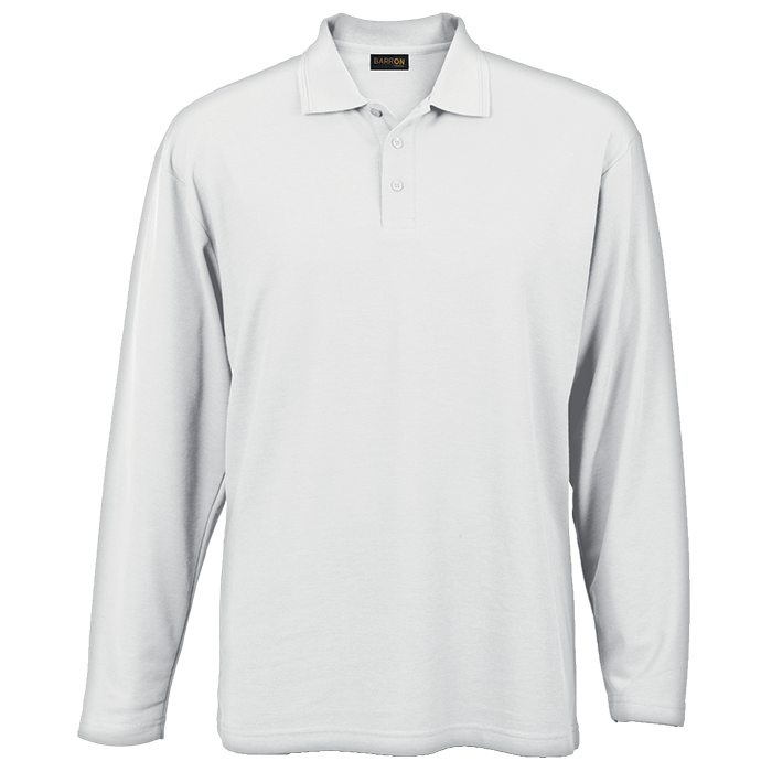 175g Pique Knit Long Sleeve Golfer Mens - Barron