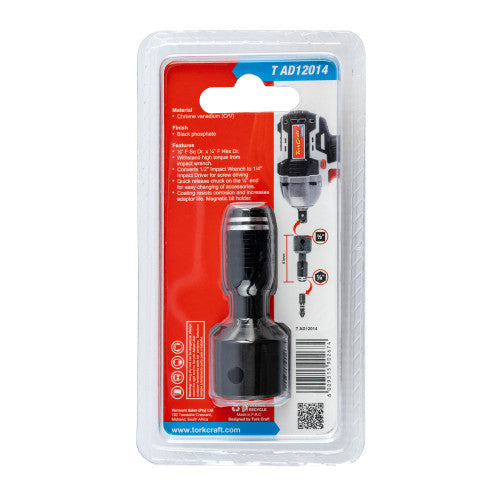 Adaptor 1/2'f Sq X 1/4'f Hex 60mm Mag Impact Wrench Ratchet Socket